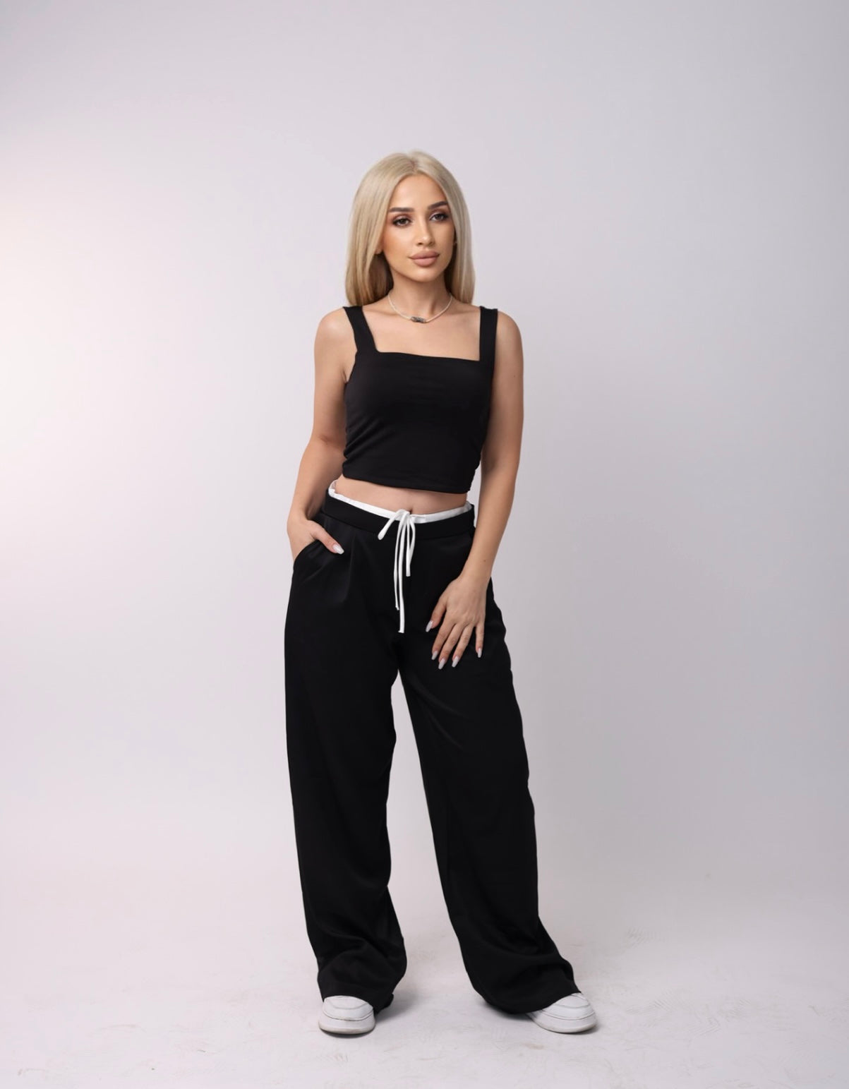 Bleach Proof, 
Double-Waisted Trouser