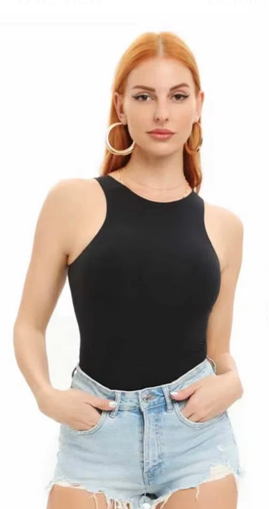Neck Vintage Sleeveless Elastic Waist bleach proof clothing