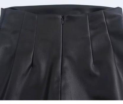 Bleach Proof,Leather Skirt Vintage High Waist