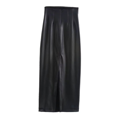 Bleach Proof,Leather Skirt Vintage High Waist