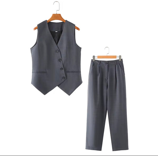 Fashion Vest and Pants Suit