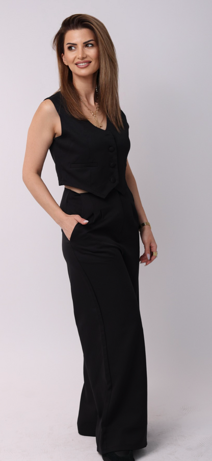 Bleach Proof, 
Vest Wide Leg Pants Casual Suit